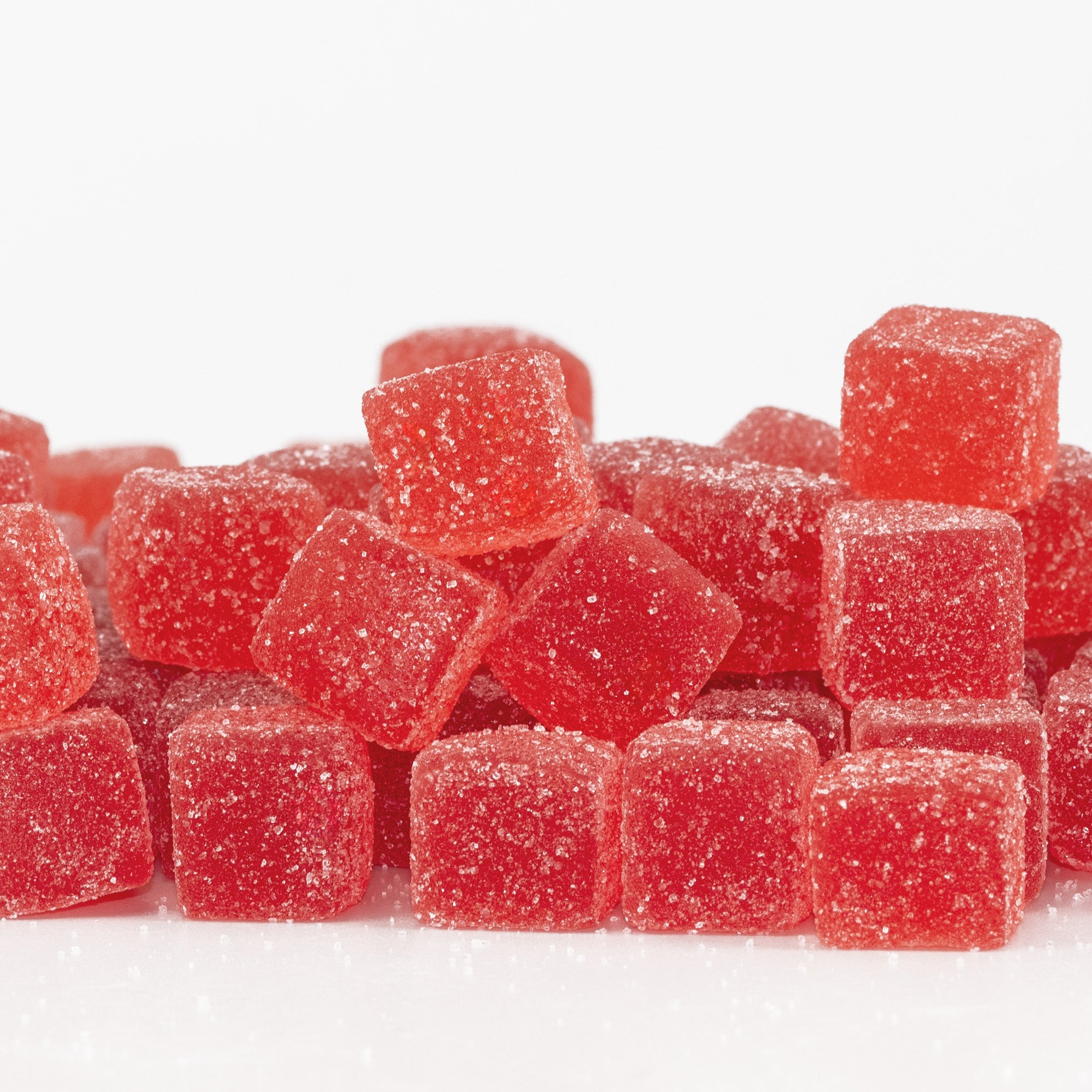 Cherry Limeade gumdrops with a white background